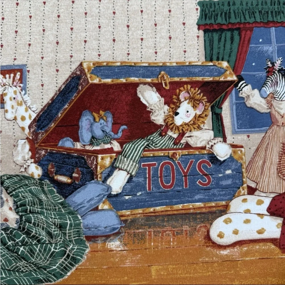 Vintage 1998 Daisy Kingdom Toy Chest Border Fabric 42" x 44" + Offcuts - Picture 4 of 10